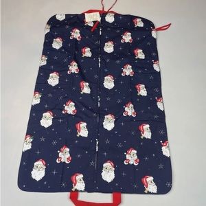 TBBC BEAUFORT BONNET GRAHAM SANTA NAVY & RED GARMENT BAG HANGING broadcloth